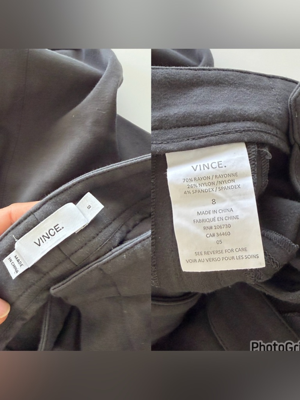 Vince Grey Stretch Zip Pocket Skinny pants size 8. - Picture 6 of 8